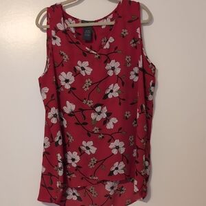 Chelsea & Theodore Red Floral Tank Top
